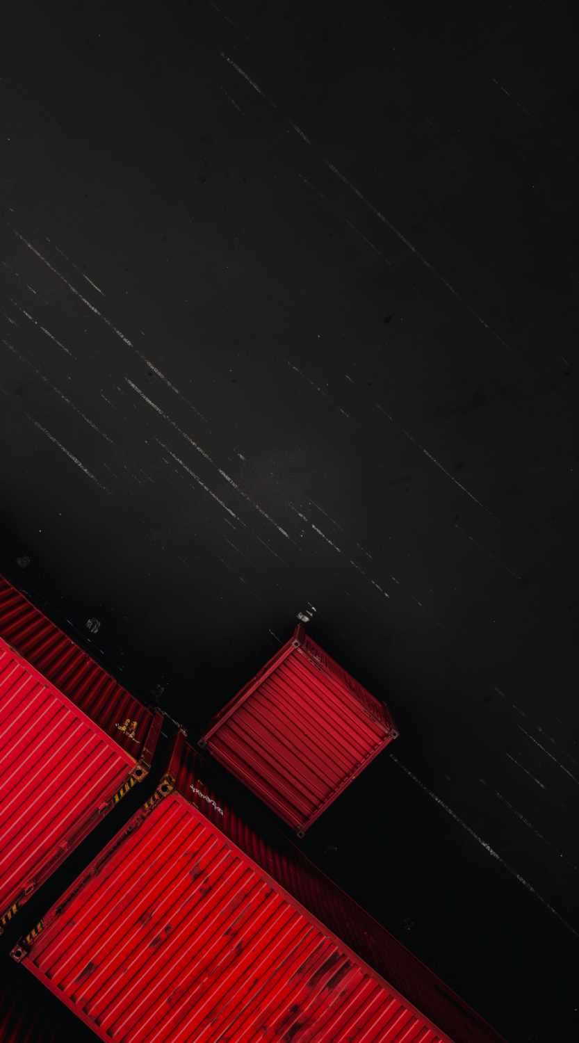 red stylish freight containers